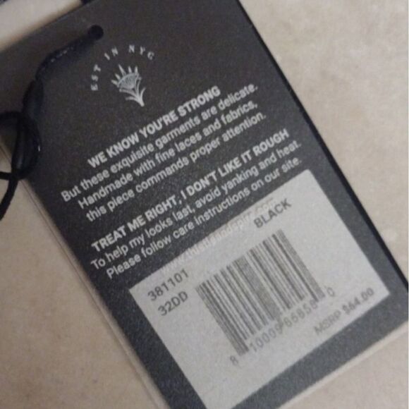 NWT Thistle and Spire SET Sidney Open Cup Bra 32DD Panties XL black - Picture 7 of 13